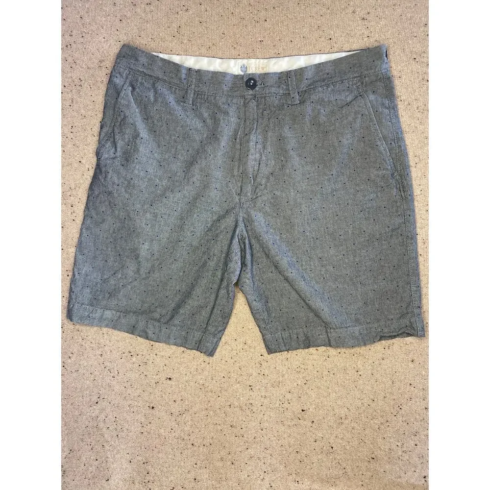 J.Crew Shorts Men's 33 Gray with Dots Preppy Academia Cotton